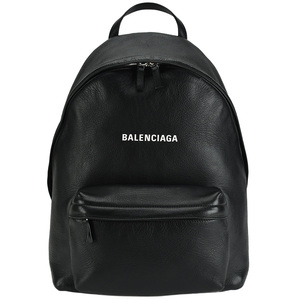 バレンシアガ BALENCIAGA エブリデイ バックパック EVERYDAY BACKPACK リュックサック 552374 レザー ブラック 黒 ロゴ デイパック 中古