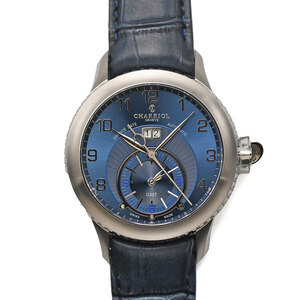  Charriol CHARRIOL одеколон bs Grand Date GMT автоматический CO46GMTS.366.004 самозаводящиеся часы синий blue циферблат мужские наручные часы не использовался 