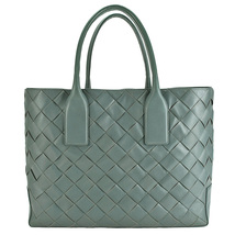 ボッテガヴェネタ BOTTEGA VENETA トートバッグ イントレチャート 629888 レザー グレー ハンドバッグ メンズ 中古_画像1