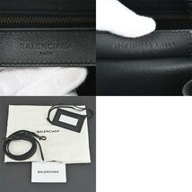 バレンシアガ BALENCIAGA ペーパー PAPIER A6 2wayハンドバッグ 490027 レザー ブラック 黒 パンチング トート ショルダー レディース 中古_画像7