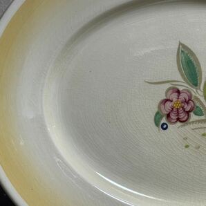 Susie Cooper スージークーパー ノーズゲイ 貫入 大皿 楕円皿 オーバルプレート 花柄 イギリス 食器 洋食器の画像4