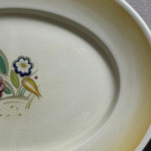 Susie Cooper スージークーパー ノーズゲイ 貫入 大皿 楕円皿 オーバルプレート 花柄 イギリス 食器 洋食器の画像3