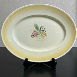 Susie Cooper スージークーパー ノーズゲイ 貫入 大皿 楕円皿 オーバルプレート 花柄 イギリス 食器 洋食器の画像1