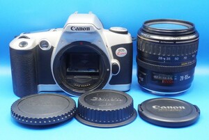 キヤノン フィルム一眼レフカメラ ニュー イオス キス(Canon New EOS Kiss),レンズ(EF28-105mm F3.5-4.5 USM)動作確認済品 キャップ類付属