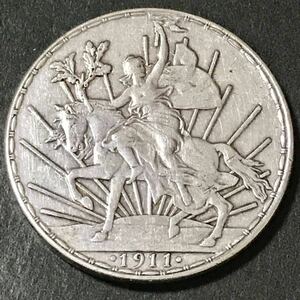 銀貨 1911年　1ペソ　メキシコ ペソ造幣局カバリート馬銀貨 1円銀貨　貿易銀　古銭　硬貨　コイン　
