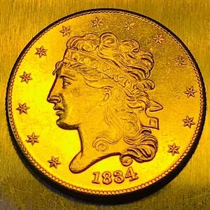 金貨　1834年　5ドル　クラシックヘッド イーグル リバティ アメリカ　古銭 竜　龍　