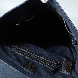 1円 dunhill ダンヒル Bourdon North South bag ボードン メッセンジャーバッグ ショルダー 斜め掛け レザー ダークブラウン 茶 メンズの画像9