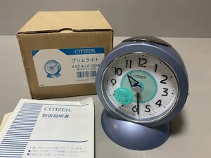 新品未使用　CITIZEN シチズン 目覚まし時計　プリムライト　4SE412-004　青メタリック　