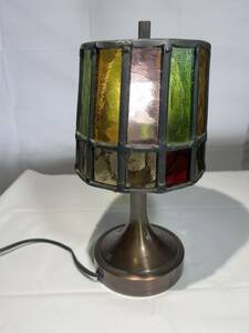 Art hand Auction Lampe de table en verre teinté, éclairage rétro antique A0070, artisanat, artisanat, artisanat en verre, Vitrail
