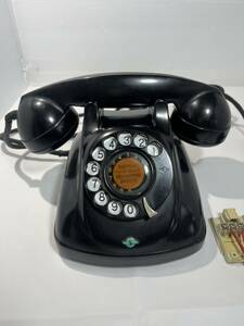  black telephone Showa Retro dial type 4 serial number antique telephone machine A0077