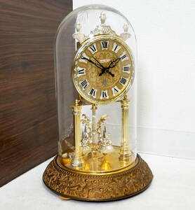 ▲(R603-H27) 日新時計 MASTER QUARTZ マスタークオーツ 回転振り子時計 置時計