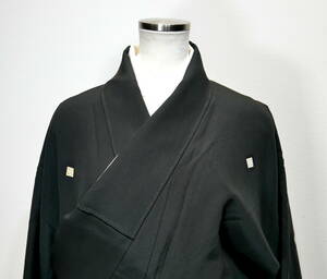 Art hand Auction ▲(R603-B122) Красивое черное деловое кимоно., настоящий шелк Кага Юзен, на подкладке, с подписью, хиёку, четырехглазый ромбовидный узор, Кага Госай, ручной росписью, мода, Женское кимоно, кимоно, Томесодэ