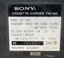 ▲(R603-B116)現状品 SONY ソニー CASSETTE-CORDER ラジカセ ラジオカセットレコーダー CF-1200_画像6