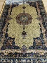 百貨店展示品　シルク100％ 最高峰225万ノット　イラン産　手織り 高級ペルシャ絨毯 101×152cm　#18_画像1