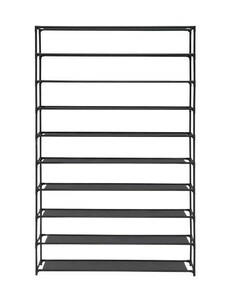 1円スタート YOUDENOVA シューズラック 組み立て式 靴タワー 靴棚 大容量 10段 階層型シェルフ 最大50足収納 分割可能 黒 D01311
