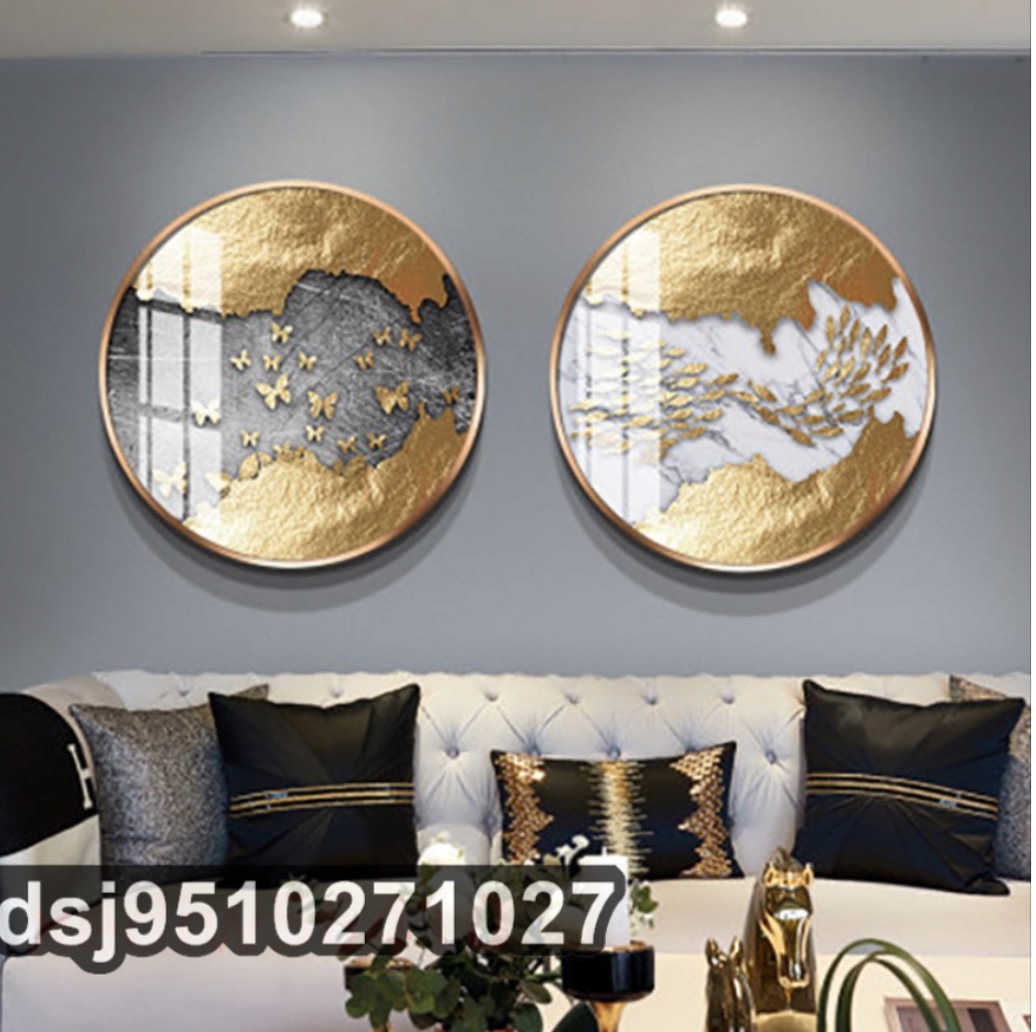 Luxury art panel with gold leaf pattern. Stylish and cute. Interior decoration. Wall hanging. Art board. Living room. Gift. Gold., Artwork, Painting, graphic