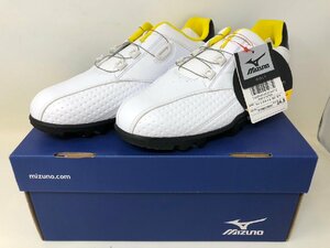 ◆未使用 保管品 MIZUNO ミズノ ライトスタイル ボア 002 ホワイト 24.5cm 51GM176091 ダイヤル式 ゴルフシューズ 靴◆11614★