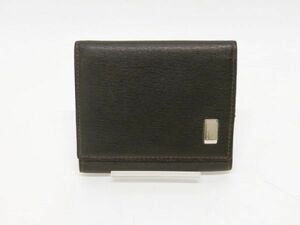 ♪hauu1336-4 502 dunhill ダンヒル レザー コインケース 小銭入れ 財布 折りたたみ ブラック