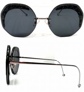  очень красивый товар Fendi боковой Logo раунд солнцезащитные очки FF0358/S 63*19 FF Zucca серебряный металлические принадлежности 3564