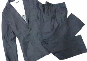  regular price 20 ten thousand jpy super black tag beautiful goods!joru geo Armani 1 button men's Denim suit indigo casual suit 44