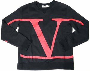 定価13万 日本正規品 美品 VALENTINO バレンチノ Vロゴ プリント トレーナー メンズ ジャージ M ブラック