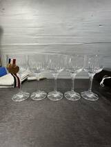 ボヘミアン BOHEMIA ●1785Z● グラスセット ワイングラス BOEMIAGLASS シェリーグラス 5セット ガラス製品 KY-150 工芸品 ガラス工芸_画像3