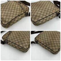 【1円】GUCCI グッチ オールドグッチ ショルダーバッグ クロスボディバッグ　斜め掛け　肩掛け　GGスプリーム　PVC レザー　ブラウン系_画像6