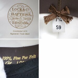 □未使用 JAMES LOCK/ジェームスロック TOWN COKE ボーラー ハット 59/ブラック/フェルト/保管袋付き/帽子&1933600141の画像7