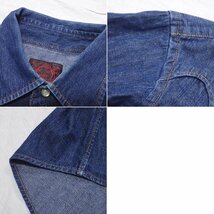 ★EVISU/エヴィス デニム 長袖ウエスタンシャツ 40/メンズM～L相当/インディゴ/ロゴ刺繍/コットン100%&0334700158_画像5