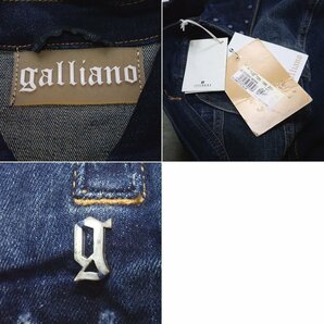 ★galliano/ガリアーノ デニムジャケット 36/50/メンズM～L相当/インディゴ/ウォッシュ加工/タグ付き/Gジャン&1965200035の画像5