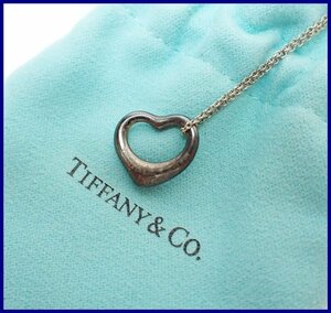 ☆Tiffany&Co./ティファニー ペレッティ オープンハート ペンダント 全長約40.5cm/シルバー/AG925/保管袋付き&1964700034