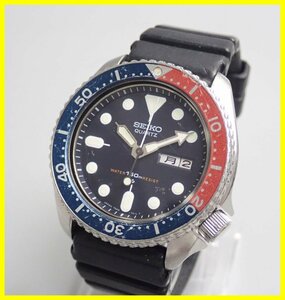 ◆SEIKO/セイコー 7548-700B ダイバーズウォッチ/クォーツ/ペプシベゼル/ダークネイビー文字盤/150m防水/腕時計&0000003400