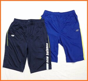 ★未使用 New Balance/ニューバランス ハーフパンツ 2着セット メンズM/ネイビー/ブルー/タグ付き/ジャージ/スポーツウェア&1895700588