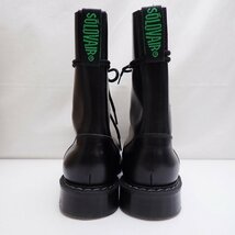 □ほぼ未使用 SOLOVAIR/ソロヴェアー Black Hi-Shine 11 Eye Derby ブーツ 9/メンズ27.5cm相当/ブラック/レザー/外箱付き&1933600164_画像4