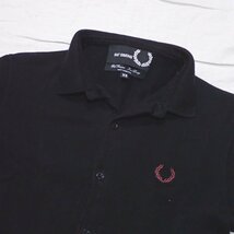 ★RAF SIMONS/ラフシモンズ × FRED PERRY/フレッドペリー 半袖シャツ メンズXS/ブラック/ロゴ刺繍/コットン100%&1965200006_画像3