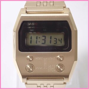 ■試着のみ CASIO/カシオ クラシック A1100G-5JF ゴールド/フルメタル/52QS-14B復刻/フロントボタン/タグ等付属&1245800346