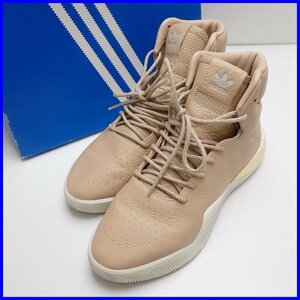 ★adidas/アディダス TUBULAR ISTNT BOOST ハイカットスニーカー メンズ27.5cm/ベージュ/BB8400/レザー/外箱付き&1371700024