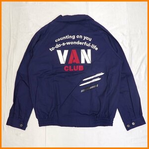 ★未使用 VAN CLUB/ヴァンクラブ スイングトップ + ボールペン2本 メンズLL/ネイビー/ロゴ刺繍/ワッペン/タグ付き/VAN JAC&1757400927