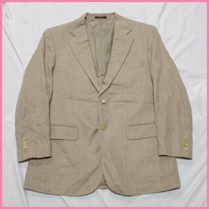 ★BURBERRY/バーバリー カシミヤ100% 2Bシングル テーラードジャケット AB5/メンズM相当/ベージュ/ヘリンボーン&0334700157