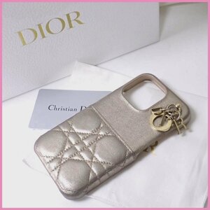 ★Dior/ディオール レディディオール カナージュ iPhone13Pro ケース/ゴールド系/アクセサリー/外箱・保管袋付き&1968700024