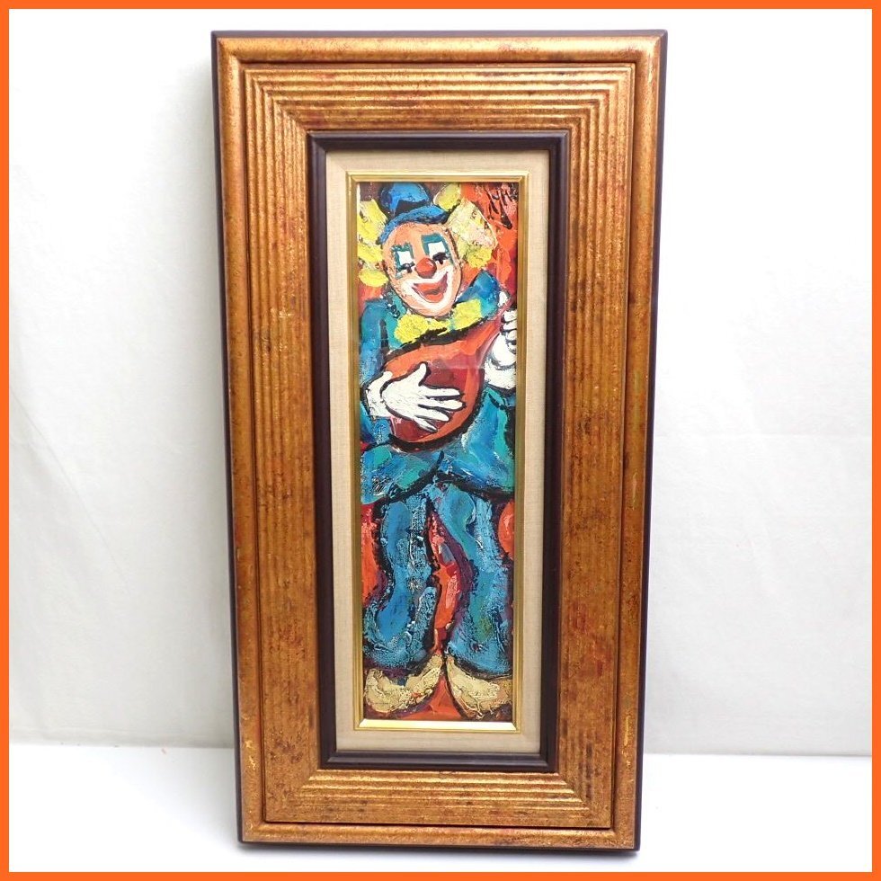 □Henri Danti Oil painting Pierot Framed item/Handwriting/Oil painting/Painting/Figure painting/Clown/Artwork/Artwork&1895800008, painting, oil painting, portrait