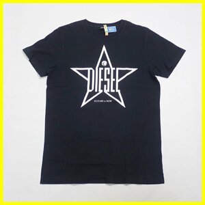 ★DIESEL/ディーゼル 半袖Tシャツ メンズXS/ブラック/コットン100%/クルーネック/星柄/FUTURE is NOW&1932800043