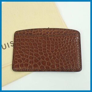 □未使用 LOUIS VUITTON/ルイヴィトン クロコダイル カードケース/スペシャルオーダー品/ブラウン/レザー/保管袋付き&1201700322