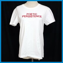 ★A.P.C./アーペーセー POETIC PERSISTENCE 半袖Tシャツ レディースS/ホワイト/ロゴ/刺繍/コットン100%&1968700051_画像1