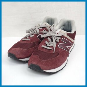 ★New Balance/ニューバランス ML574 EVM スニーカー メンズ28cm/バーガンディ/スエード×メッシュ&1933600190の画像1