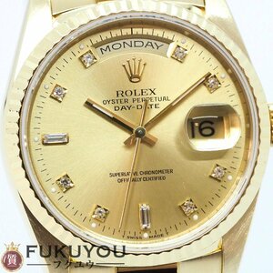 [Обычный OH закончен] Rolex/Rolex Daydate DayDate 10p Diamond Index 18238a X. Золото Solid K18 Автоматические обмотки часы