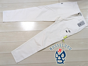 ◆新品 RUSSELUNO ラッセルノ 春夏 ルチャ ゴルフパンツ メンズ 7 XL ホワイト 白 定価15,400円 スラックス GOLF