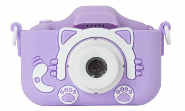 キッズカメラ 4000万画素 1080P 32GB付き 4倍ズーム トイカメラ プレゼント Rinokke (パープル,猫)