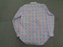  ETRO ブロックチェック柄、胸刺繍入りボタンダウンシャツ SIZE : 38 BLUE/PINK_画像2