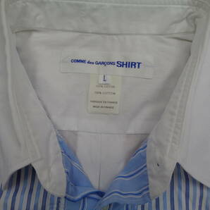 COMME des GARCONS SHIRT パッワークシャツ SIZE : L 袖WHITEの画像3
